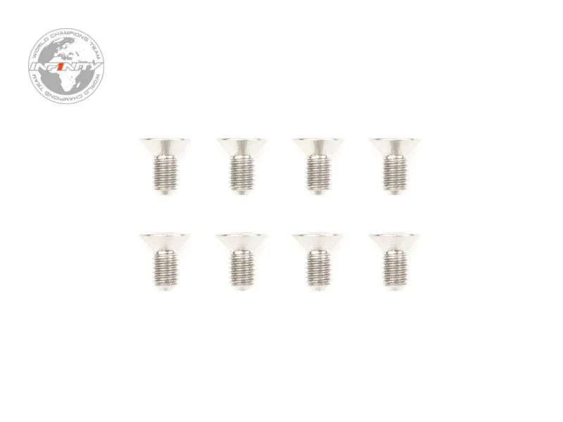 B02306T - M3x6mm MC TITANIUM FLAT HEAD SCREW (8pcs)
