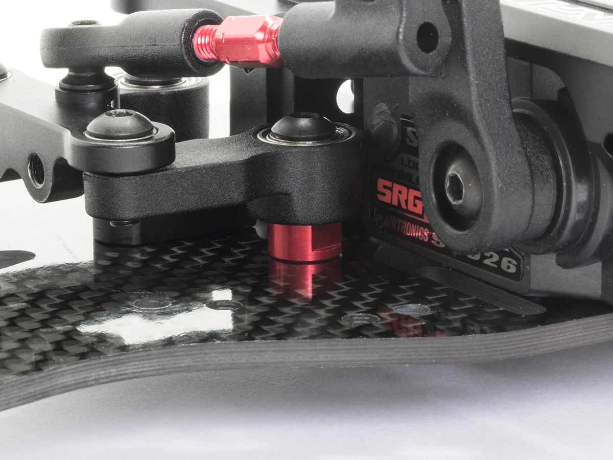 T090 - CHASSIS MOUNTED ALU STEERING POST (Red/2pcs) - Image 2