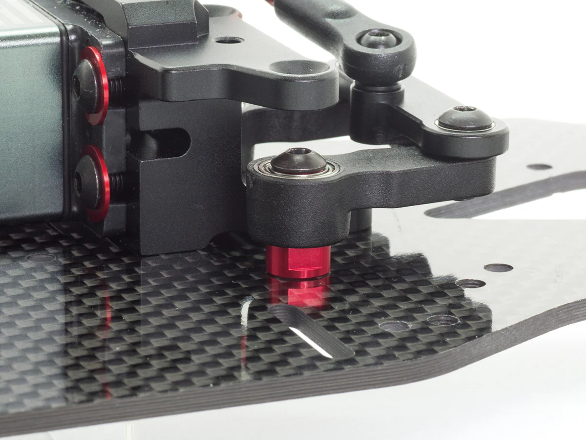 T090 - CHASSIS MOUNTED ALU STEERING POST (Red/2pcs) - Image 3